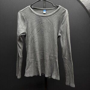 Old Navy Grey Ribbed Long Sleeve Top
